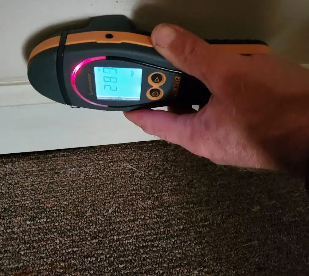 Moisture detection at baseboard during Sewage Cleanup & Sanitation in Medical Lake